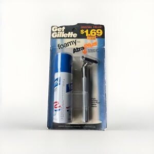 NOS Vintage Gillette ATRA Plus Cartridge Razor Foamy Ultra Sport Shave Cream 80s